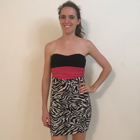 Speeckless Strapless Zebra Print Dress - Picture 3 of 8